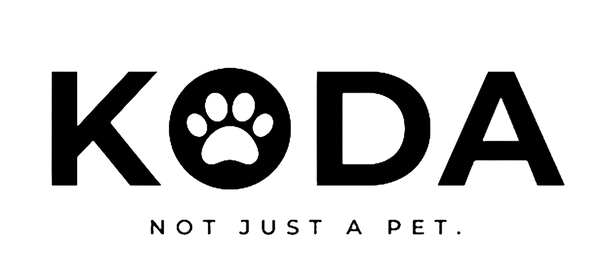 KODA logo with a paw print and 'Not Just a Pet' text on a white background